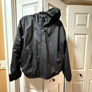REI Black Hooded Lightweight Rain Jacket
